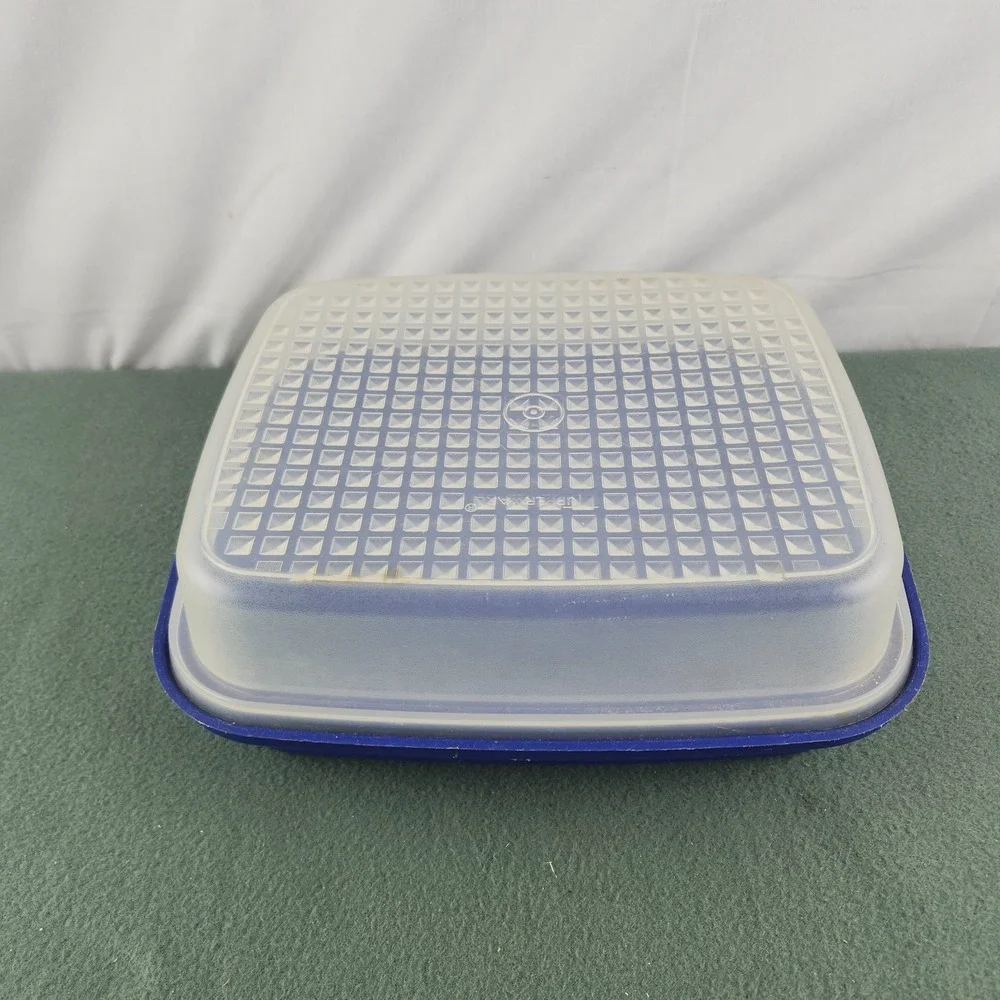 Vintage Blue Tupperware Season N Serve Meat Marinade Container w/ Lid 1295 USA
